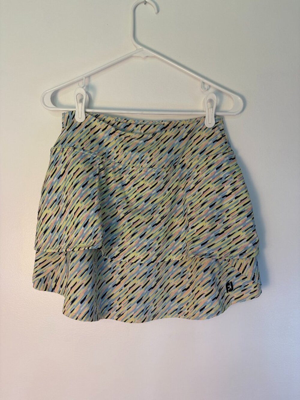 FootJoy FJ Performance Layered Skort In Black Multi-color Brushstroke Print
